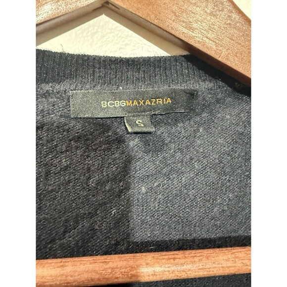 BCBG Max Azria Sweater Cardigan Angora Wool Blend Black Long Size Small - Picture 3 of 6